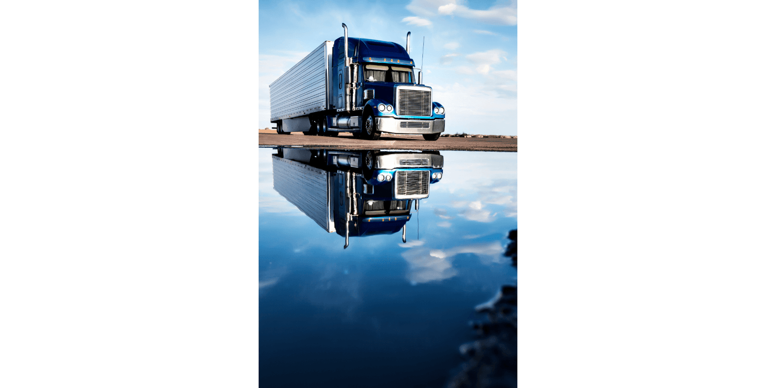 A truck driving on a highway with a long haul truck driver in the cab